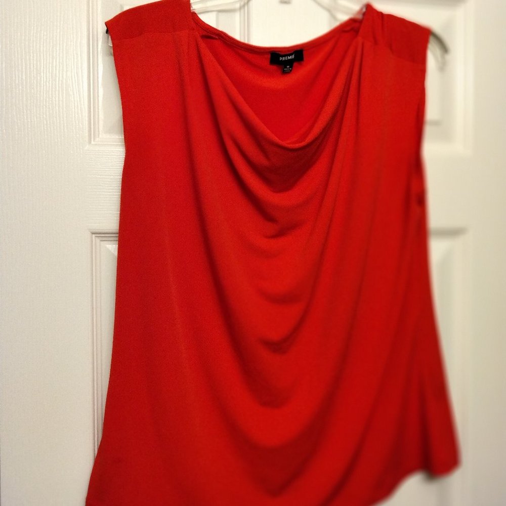 ***5/$20*** Red Cowl Neck Blouse – Women's Medium